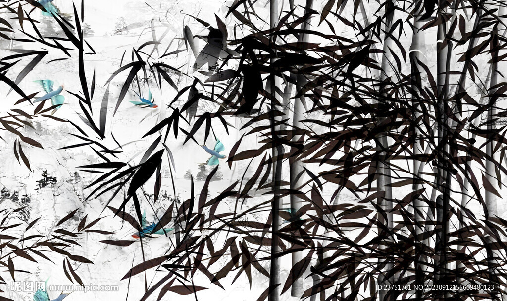 水墨竹子 