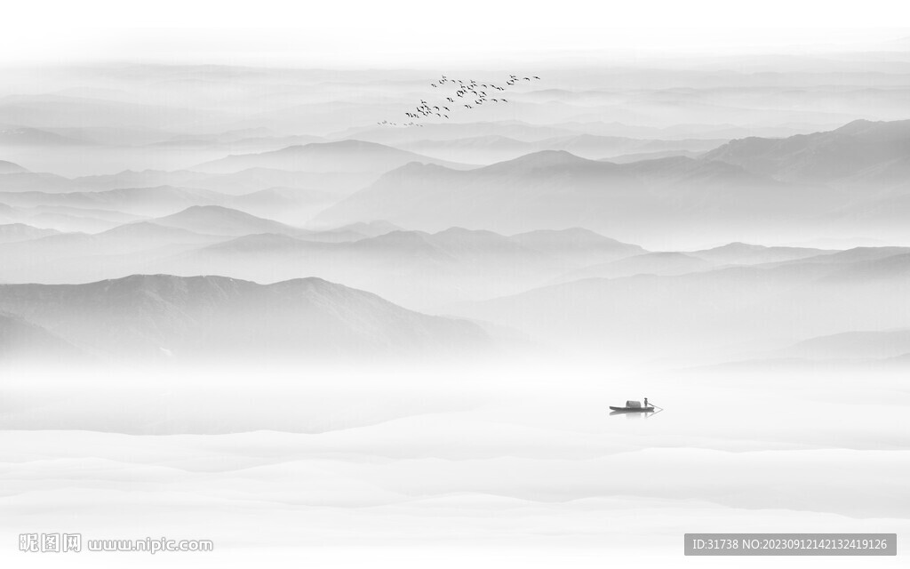 山水水墨画