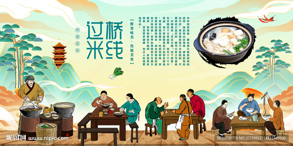 过桥米线背景墙