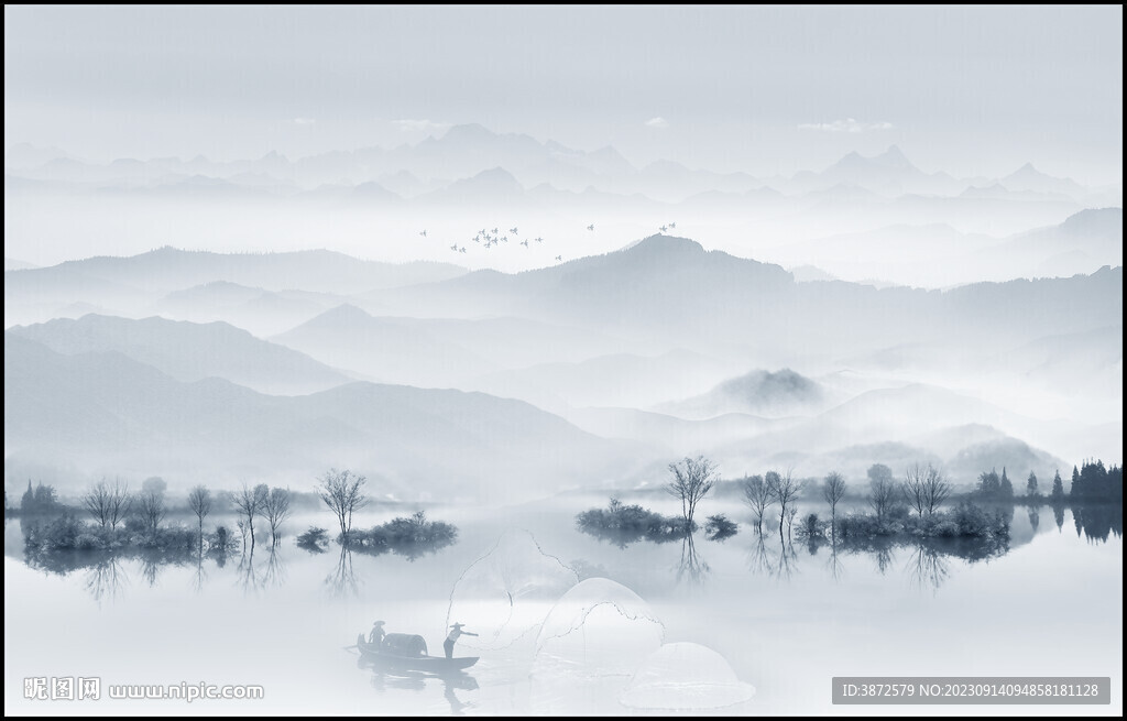 意境水墨山水画