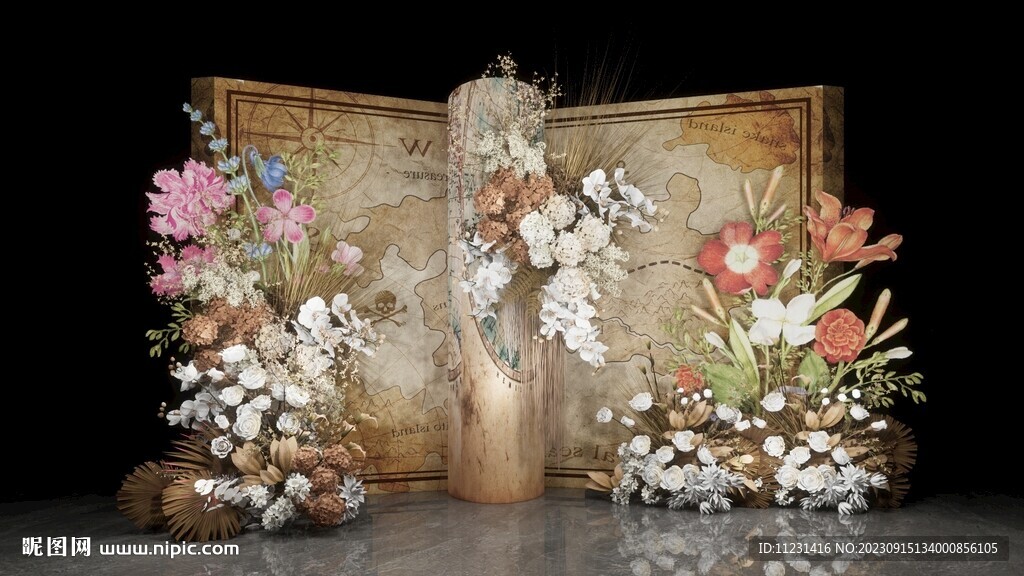 复古书本婚礼草图大师su模型