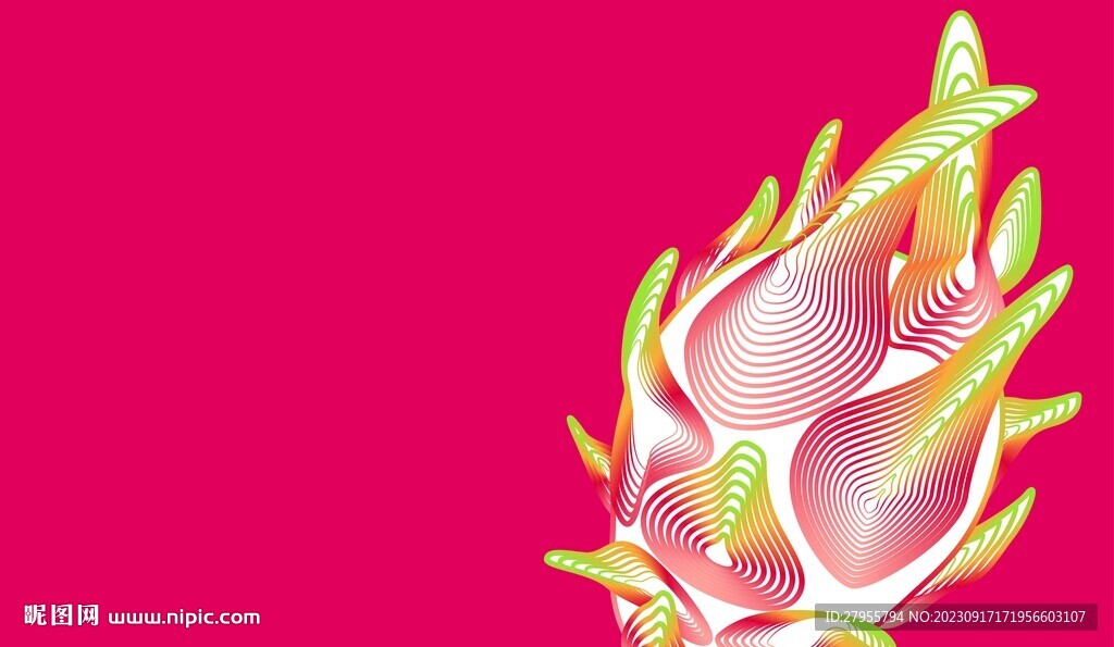 火龙果矢量插画背景