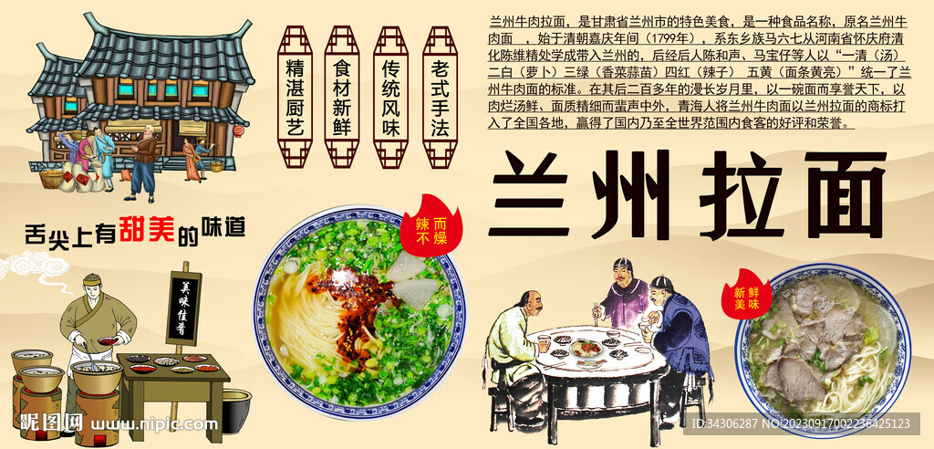 兰州拉面背景墙