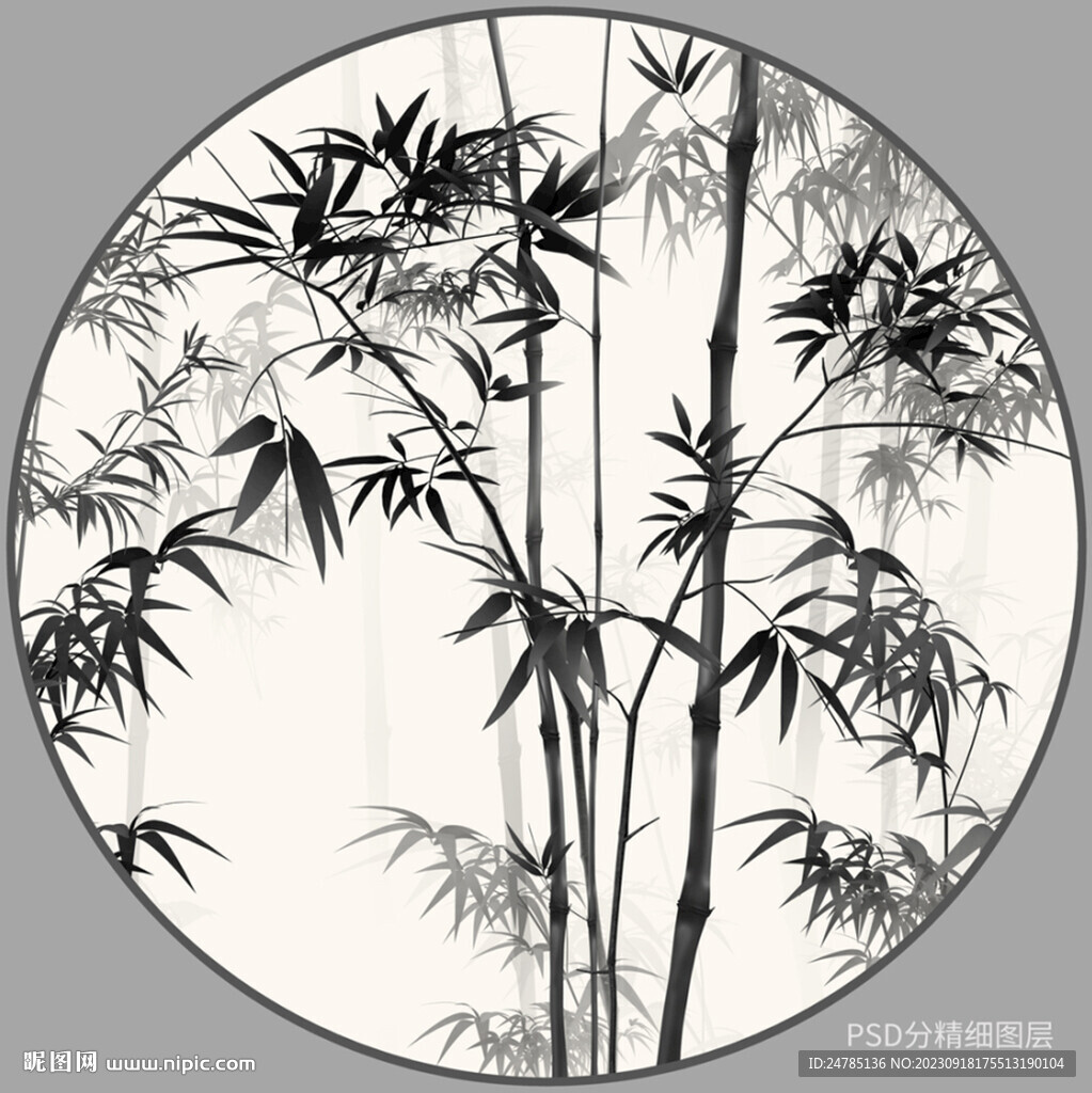 水墨竹子装饰画