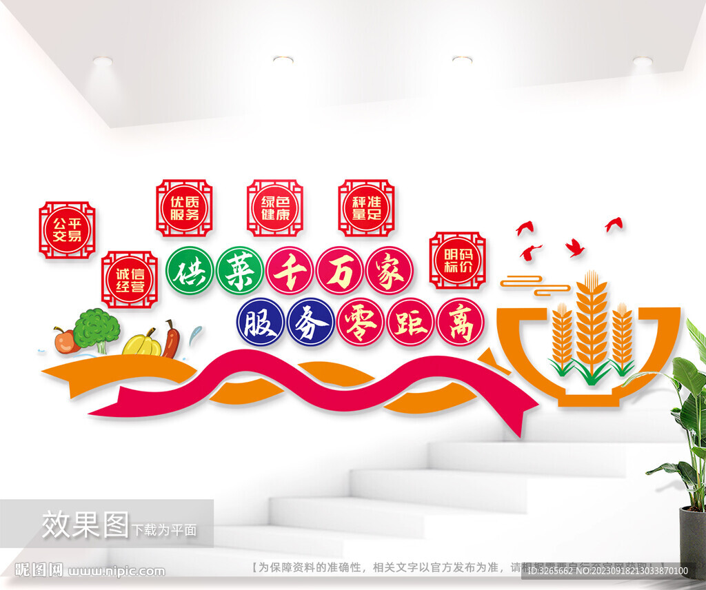 菜市场文明标语文化墙图片