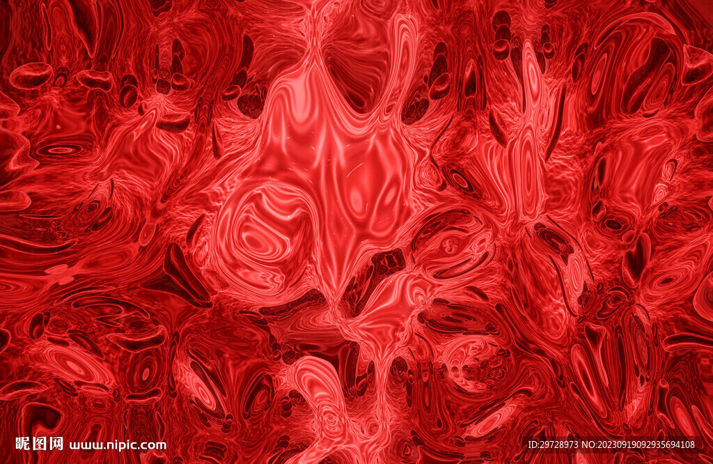 红色抽象流体艺术纹理