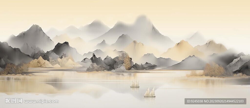 新中式水墨意境山水装饰画