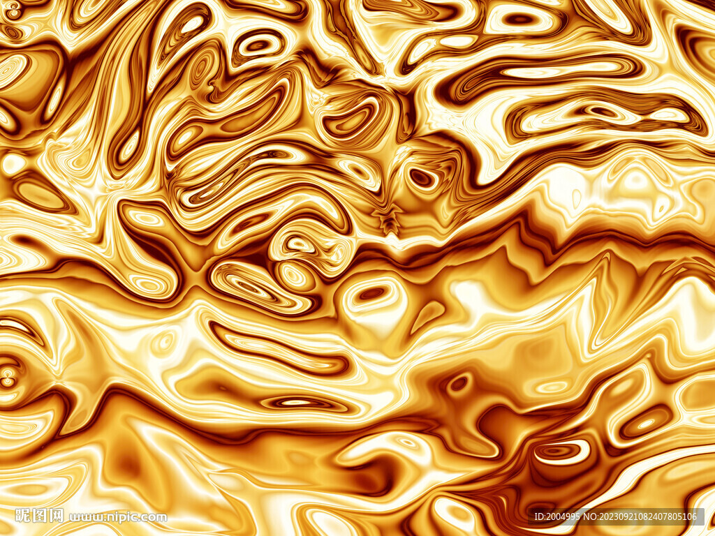 金色质感流体波纹