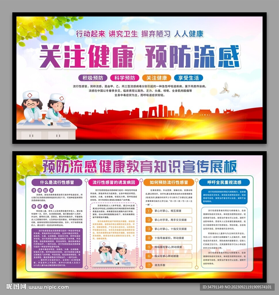 预防流感展板