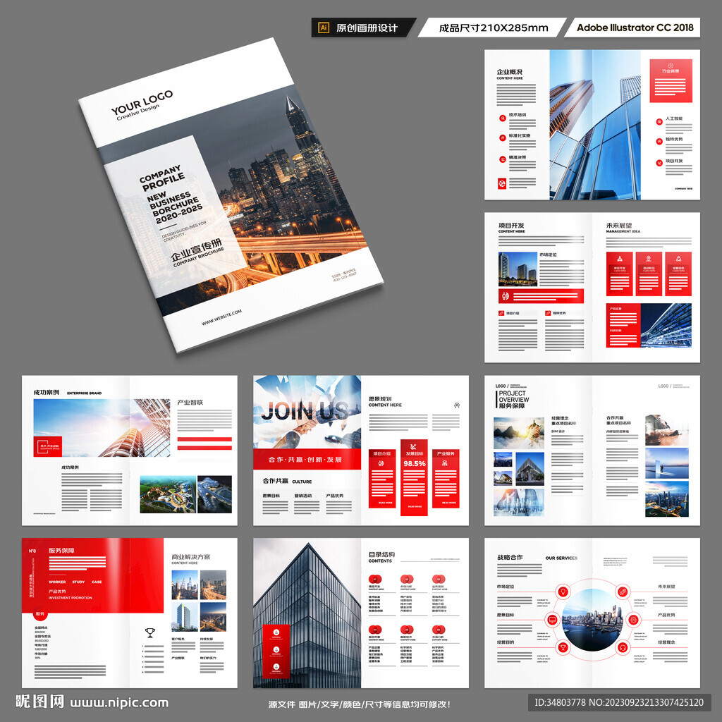 红色企业宣传册