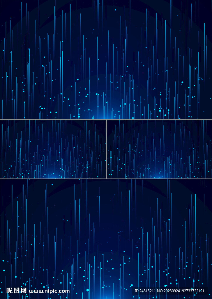 4k蓝色粒子光线舞台背景AE