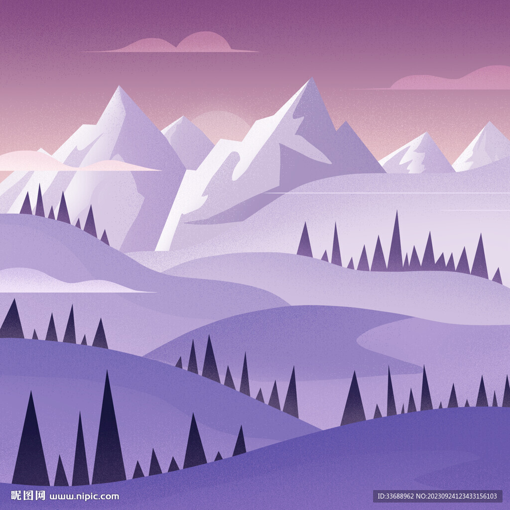 雪山肌理插画