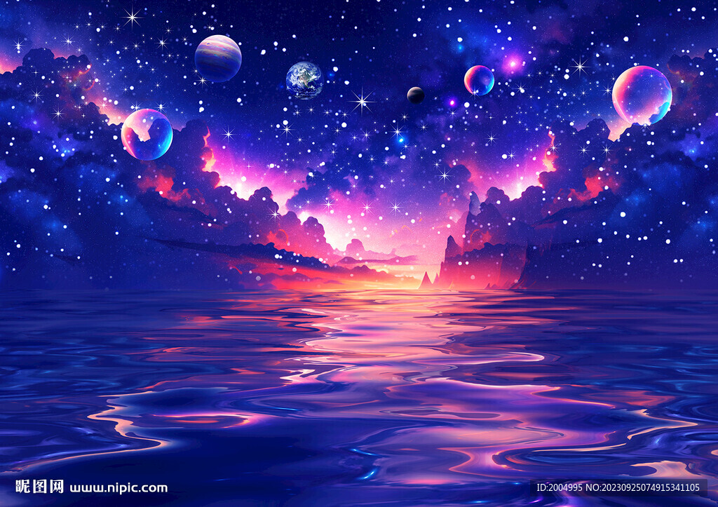 唯美星空星河星球