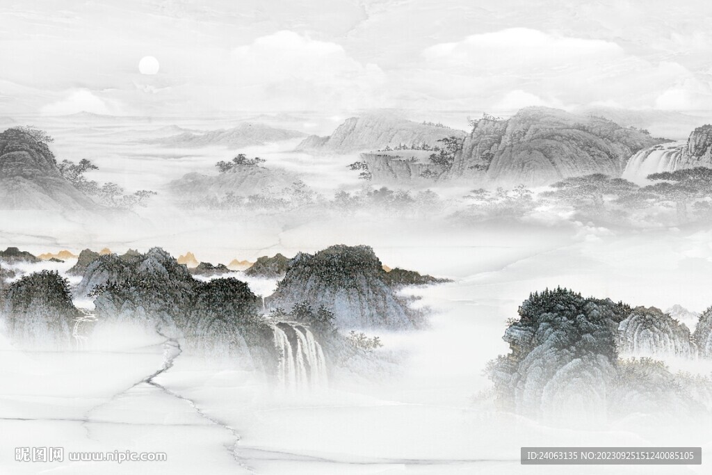 山水画背景墙
