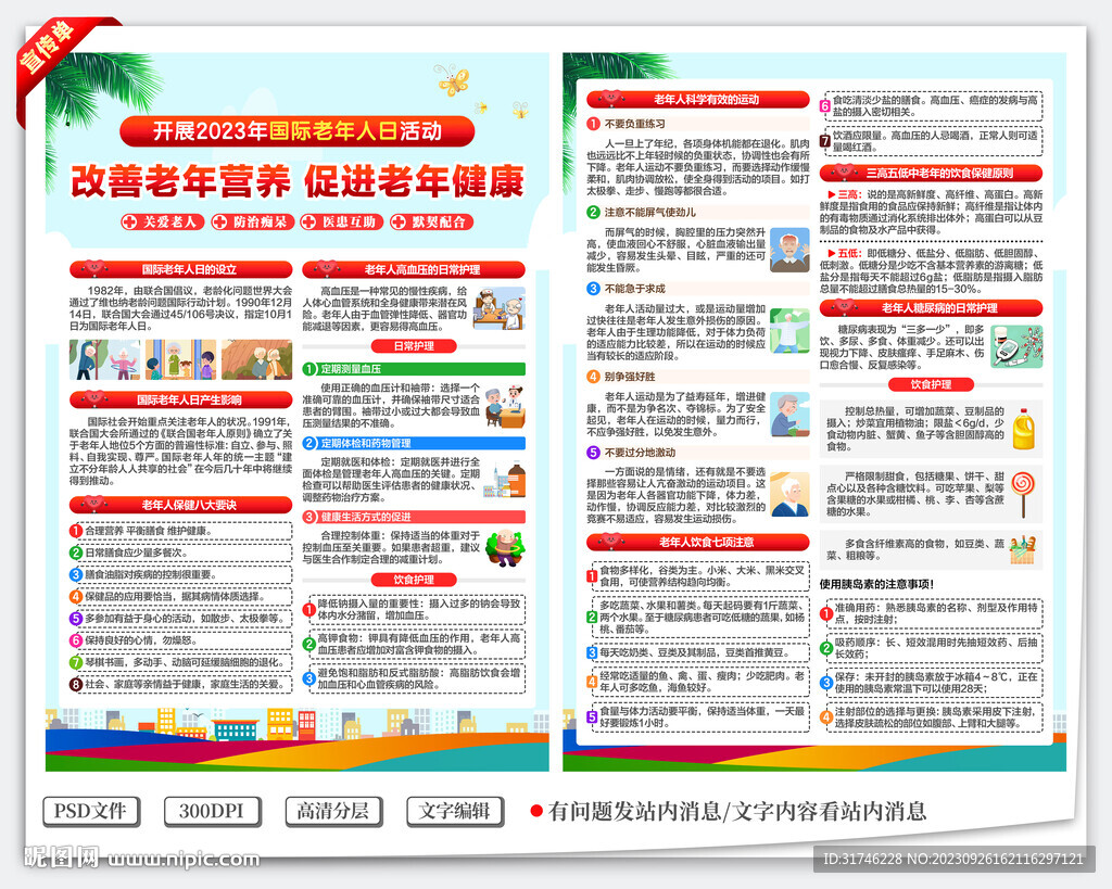 2023国际老年人日宣传单
