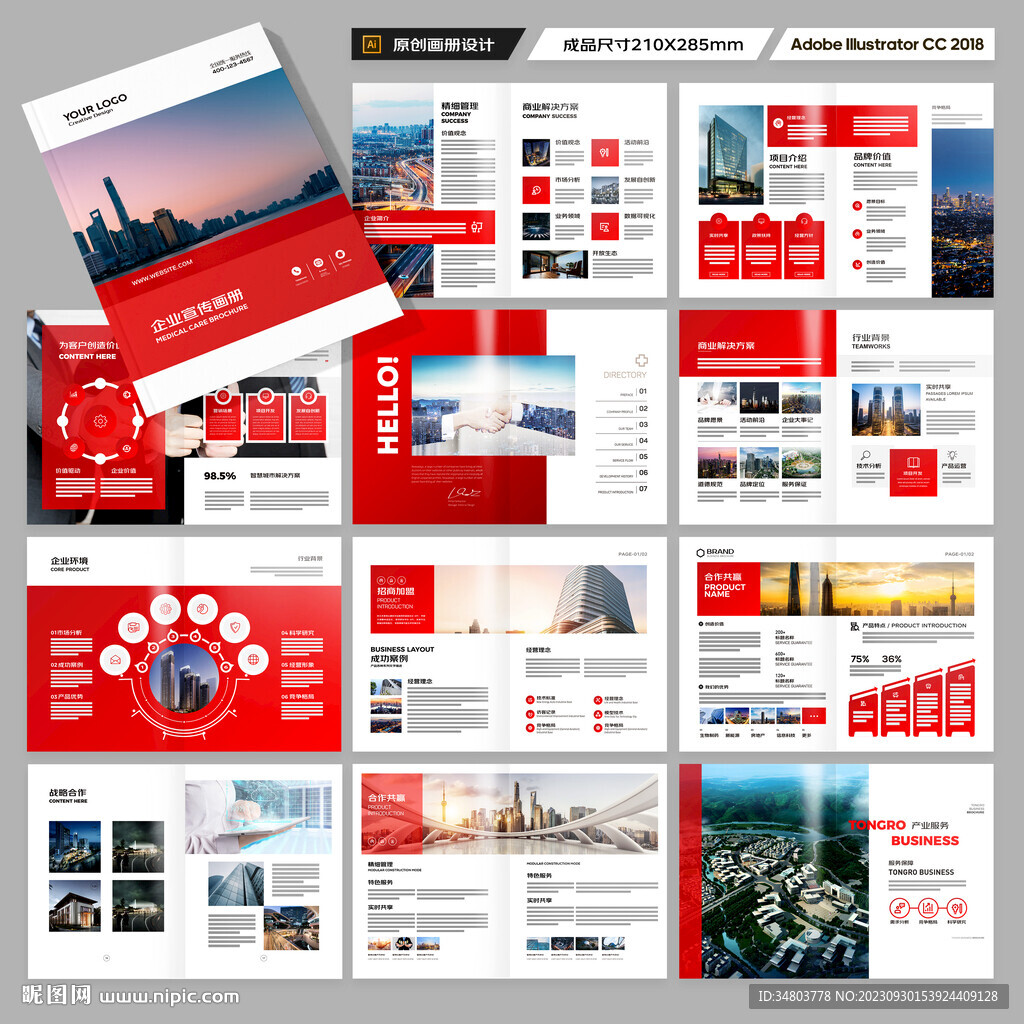 红色企业宣传册