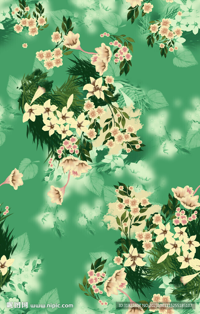 手绘旗袍花