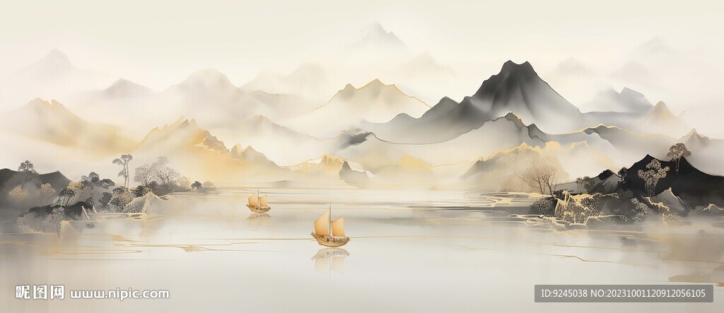 水墨画山水装饰画