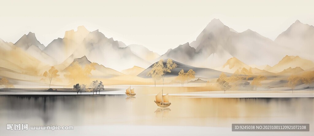 水墨画山水装饰画