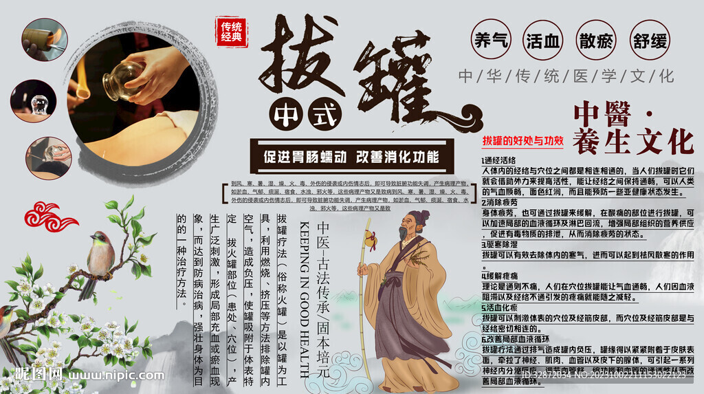 拔罐背景墙