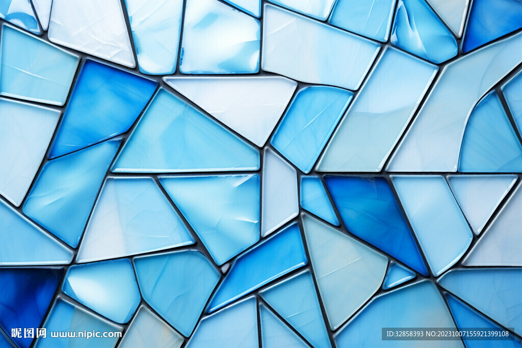 蓝色渐变不规则几何玻璃块状背景