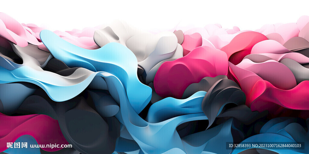 粉蓝色抽象拉丝3D立体流体渐变