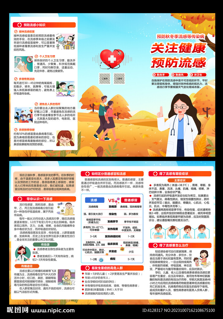 预防流感三折页