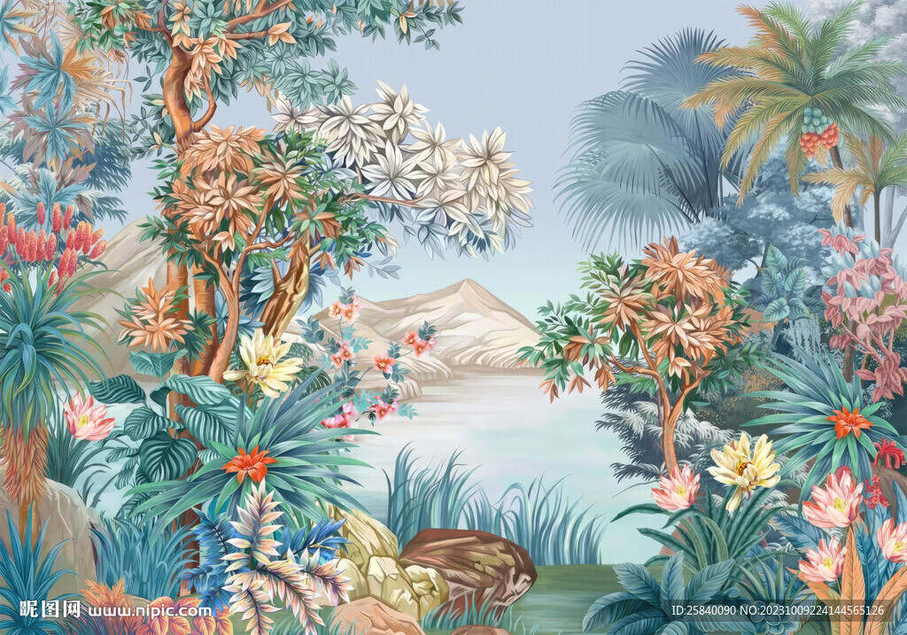 热带雨林壁画
