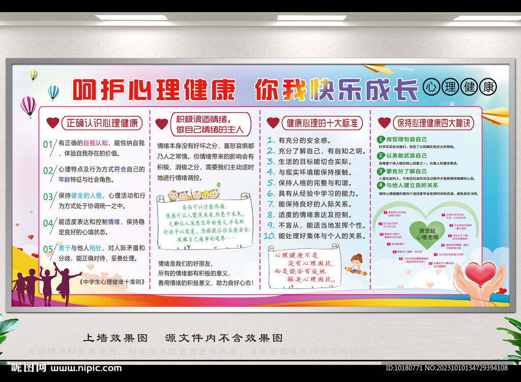 呵护心理健康宣传栏