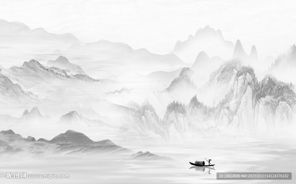 新中式山水背景墙