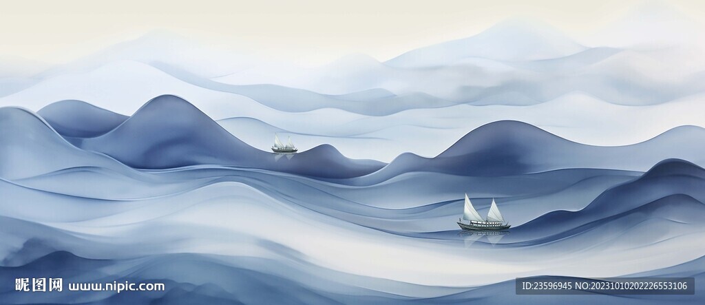 新中式抽象禅意山水画