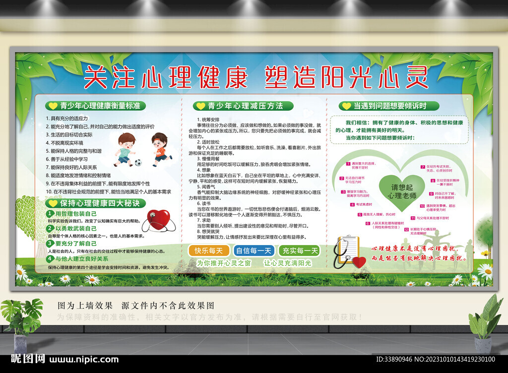 关注心理健康宣传栏