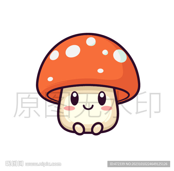 手绘卡通蘑菇