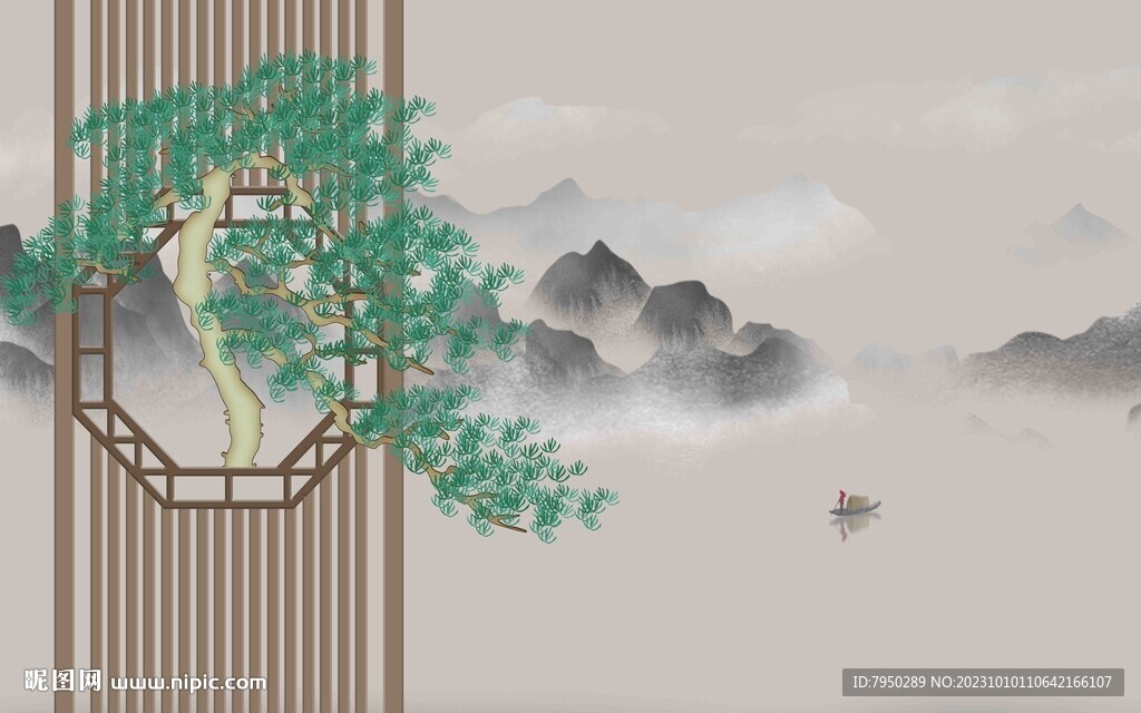 新中式背景墙  
