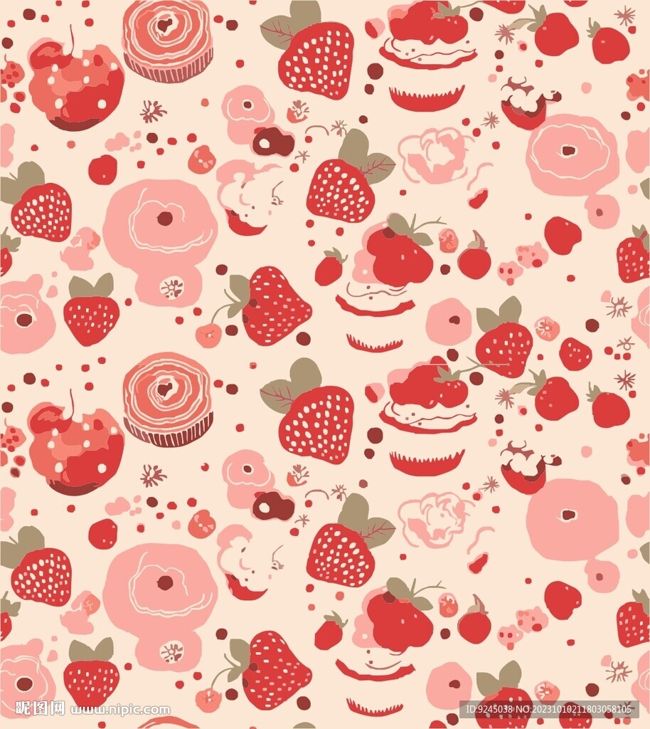 草莓化妆品包装素材矢量图