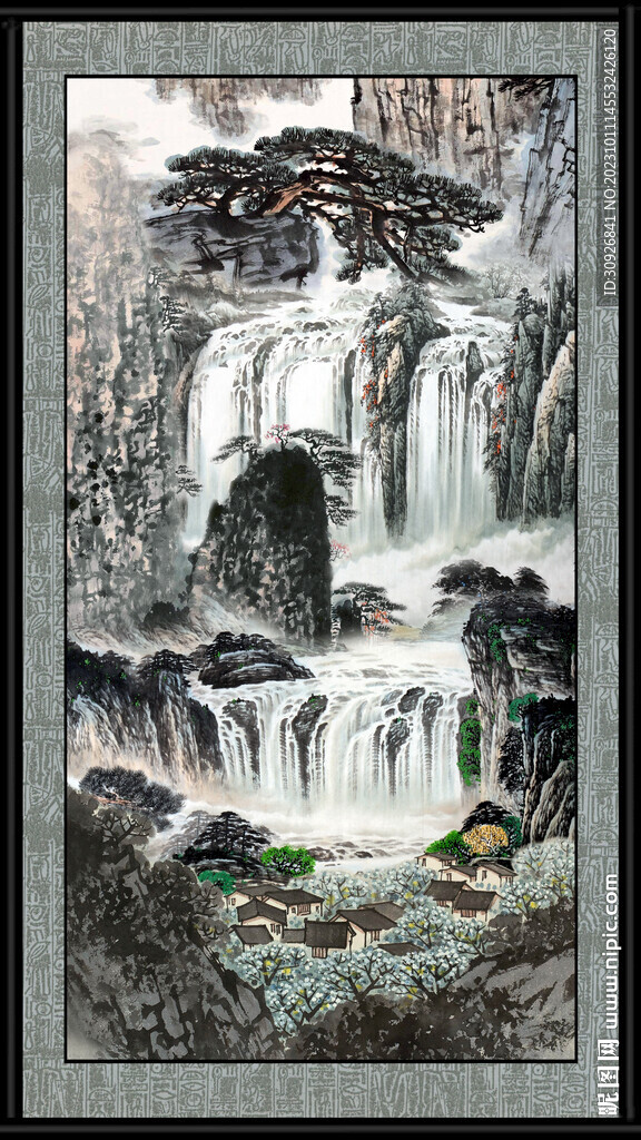 竖幅山水