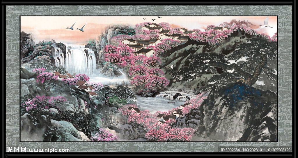 山水瀑布 