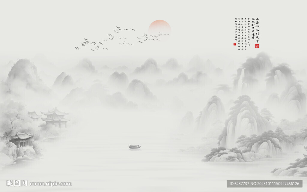 新中式背景墙