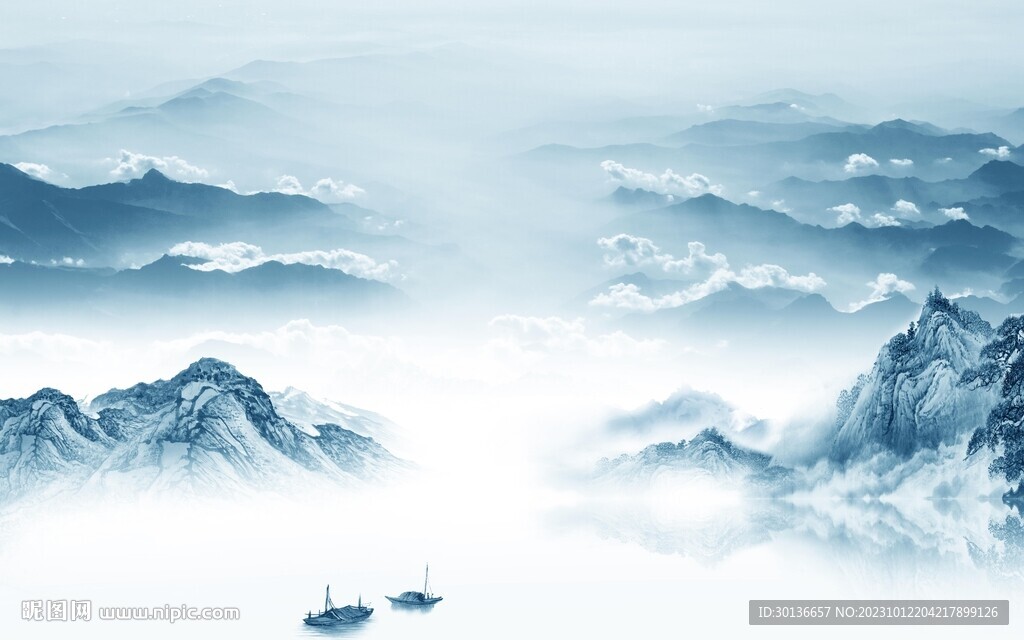 高雅 现代清晰山水 Tif分层