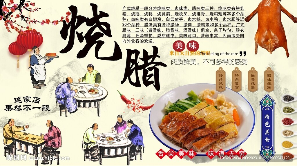 烧腊背景墙