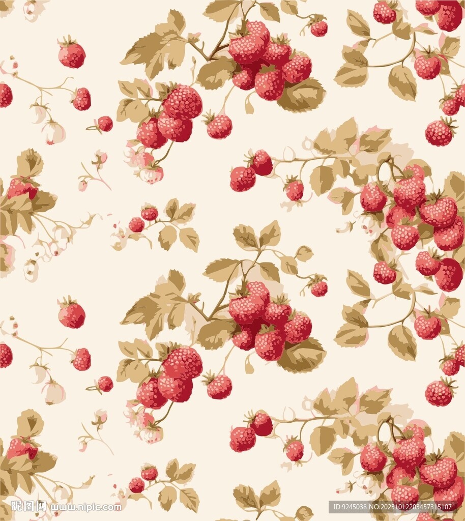 花纹水果草莓背景图案