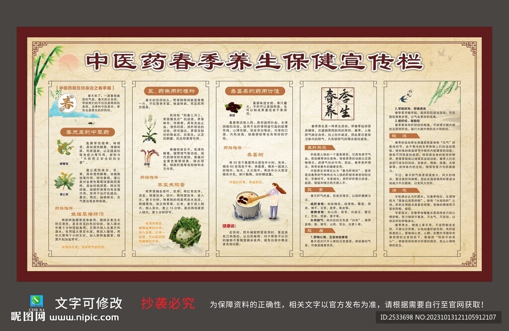 中医药春季养生宣传栏