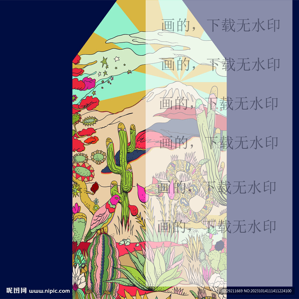 大牌印花热带花