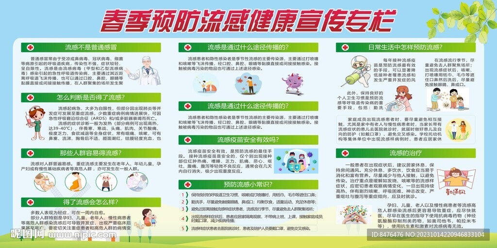 预防春季流感宣传栏