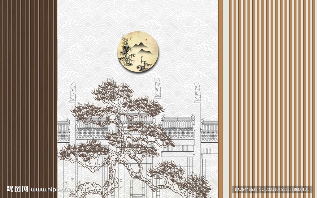 新中式背景墙