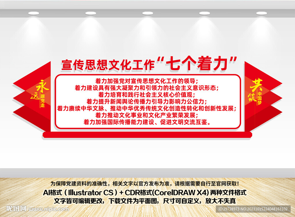 七个着力文化墙