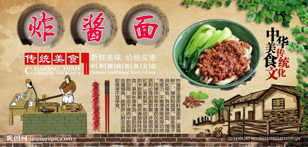 炸酱面背景墙