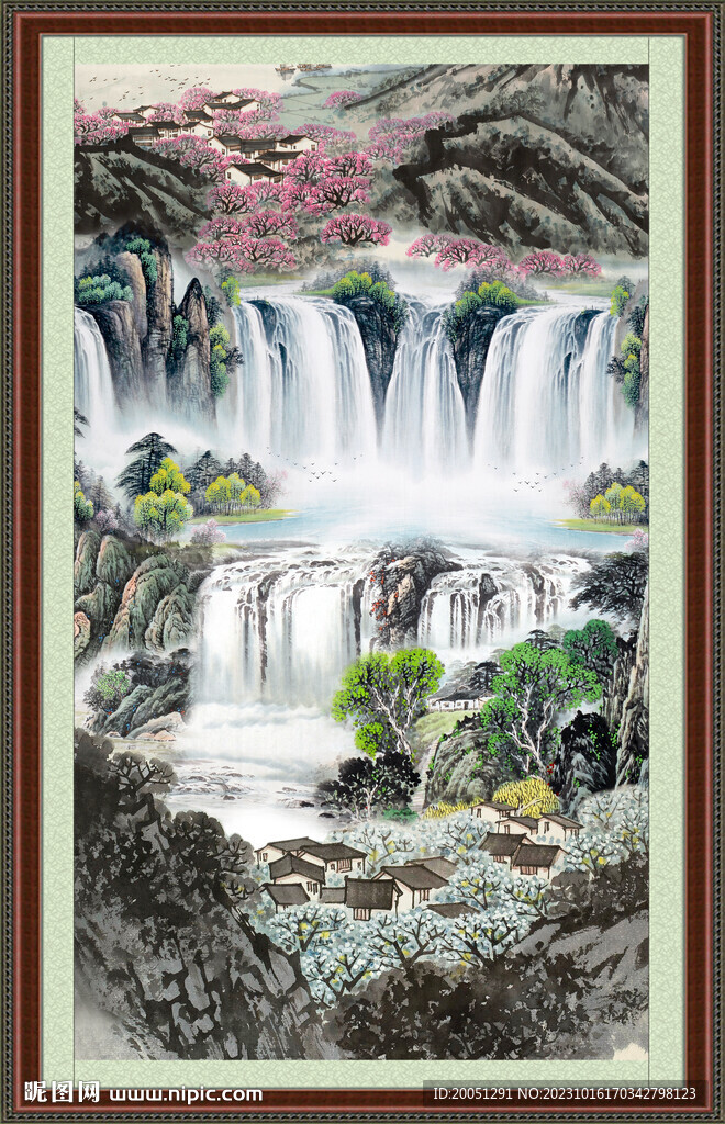 八方聚财山水