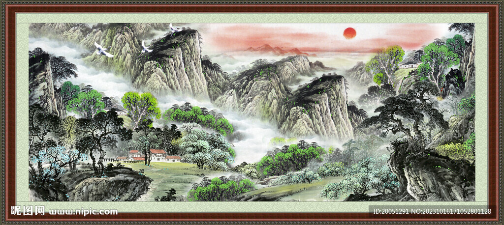 八方聚财山水 