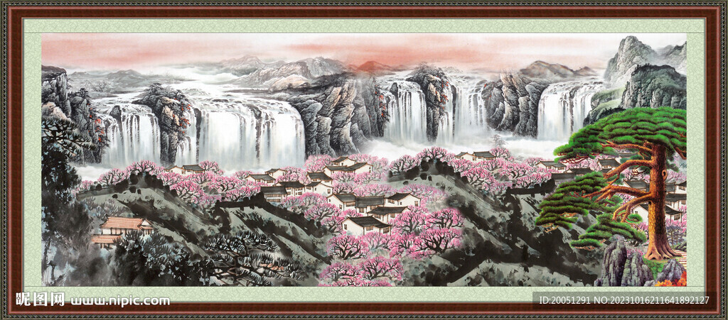 八方聚财山水 